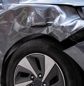 Front wing dent, Sheikh Zayed Road - before
